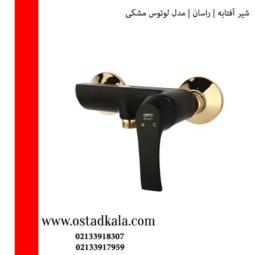 شیر توالتی مدل لوتوس مشکی طلایی شیرالات البرز