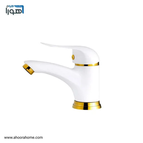 شیر روشویی ماهان سفید طلایی