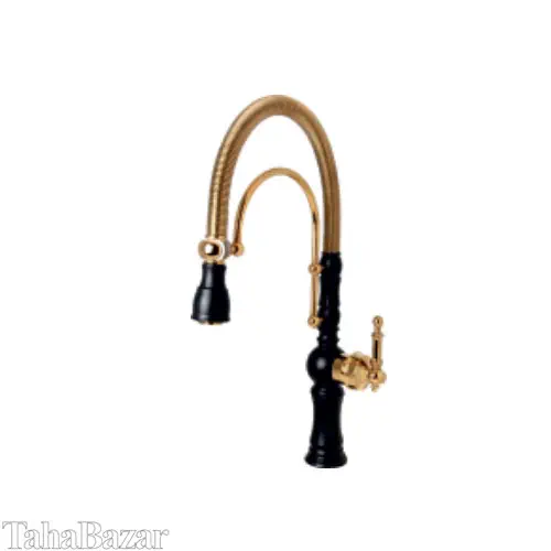 شیرظرفشویی مدل بیزانس فنری مشکی طلایی